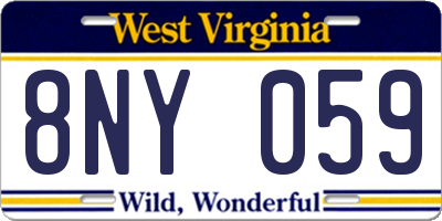 WV license plate 8NY059