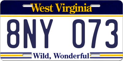 WV license plate 8NY073