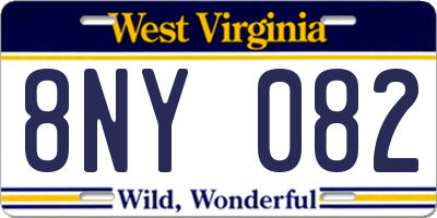 WV license plate 8NY082