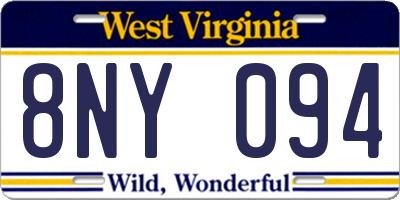WV license plate 8NY094