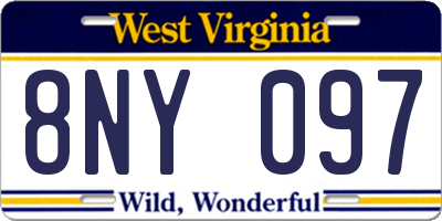 WV license plate 8NY097
