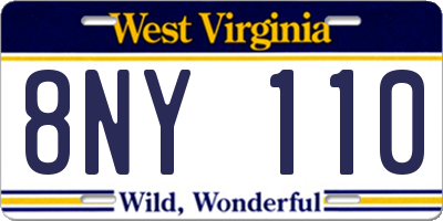 WV license plate 8NY110