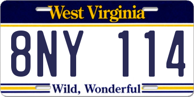 WV license plate 8NY114