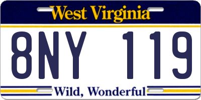 WV license plate 8NY119