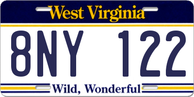 WV license plate 8NY122