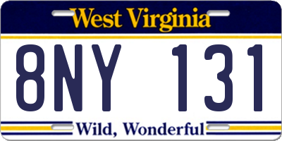 WV license plate 8NY131