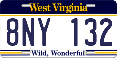 WV license plate 8NY132