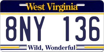 WV license plate 8NY136