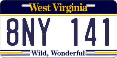 WV license plate 8NY141