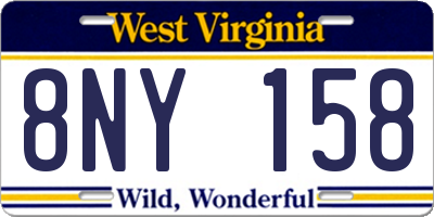 WV license plate 8NY158