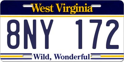 WV license plate 8NY172