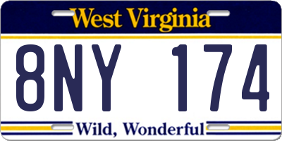 WV license plate 8NY174