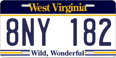WV license plate 8NY182