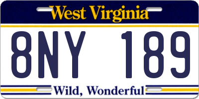 WV license plate 8NY189