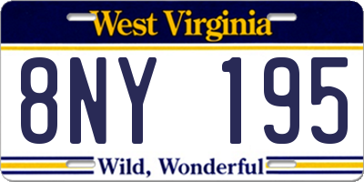 WV license plate 8NY195