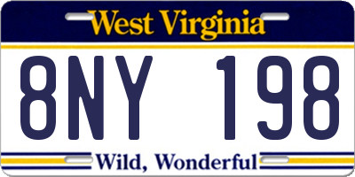 WV license plate 8NY198
