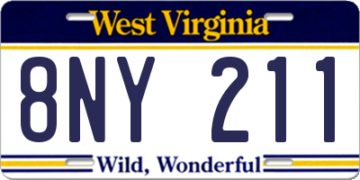 WV license plate 8NY211