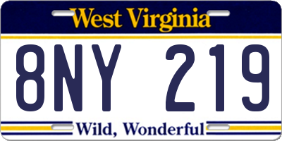 WV license plate 8NY219