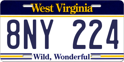 WV license plate 8NY224