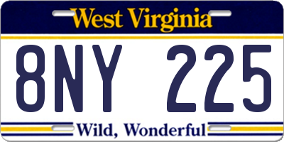 WV license plate 8NY225