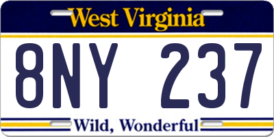 WV license plate 8NY237