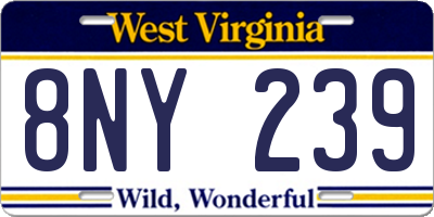 WV license plate 8NY239