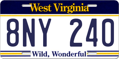WV license plate 8NY240