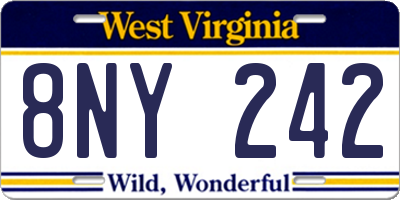 WV license plate 8NY242