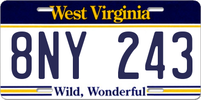 WV license plate 8NY243