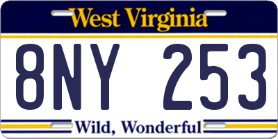 WV license plate 8NY253