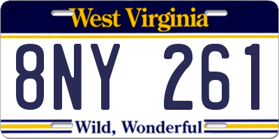 WV license plate 8NY261