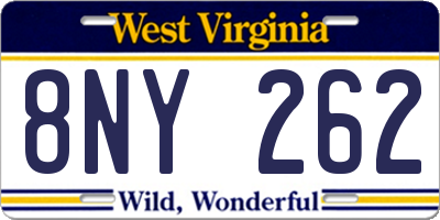 WV license plate 8NY262