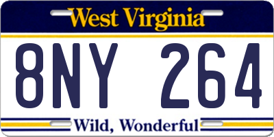 WV license plate 8NY264
