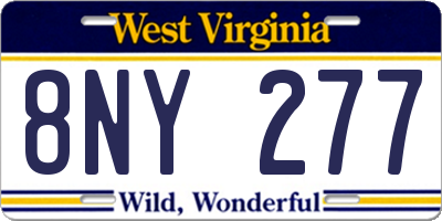 WV license plate 8NY277