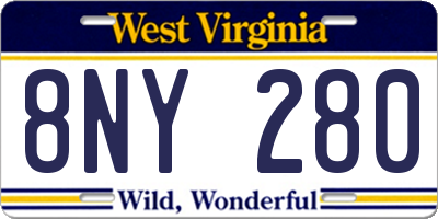WV license plate 8NY280