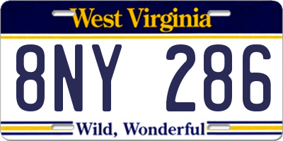 WV license plate 8NY286