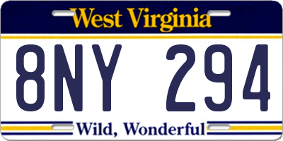 WV license plate 8NY294