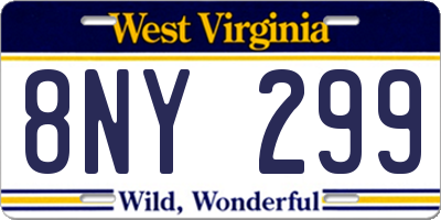 WV license plate 8NY299