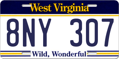 WV license plate 8NY307