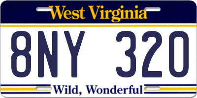 WV license plate 8NY320