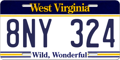 WV license plate 8NY324