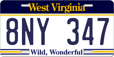 WV license plate 8NY347