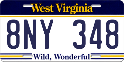 WV license plate 8NY348