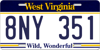 WV license plate 8NY351