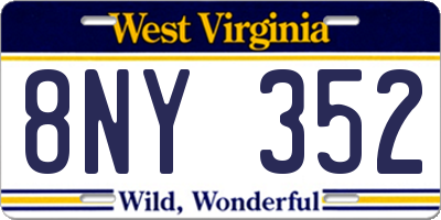 WV license plate 8NY352