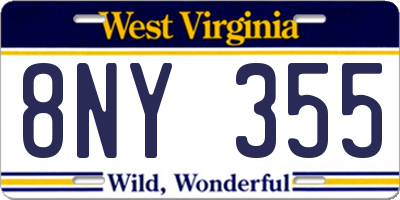 WV license plate 8NY355
