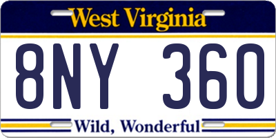 WV license plate 8NY360