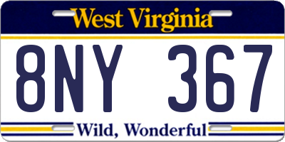 WV license plate 8NY367