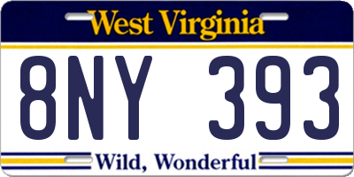 WV license plate 8NY393