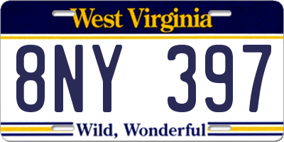 WV license plate 8NY397